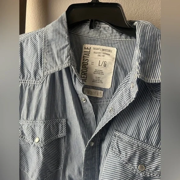 AEROPOSTALE- men’s button-up shirt size L - Picture 4 of 5